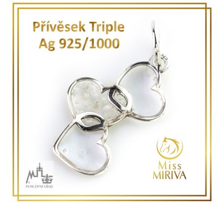 Přívěšek Triple Ag 925/1000 Rhodium 0,2 µm